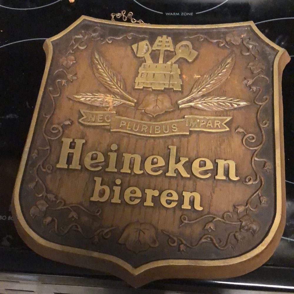 Vintage Heineken Beer Wood Plaque- 494 $25 or $20 w/offer